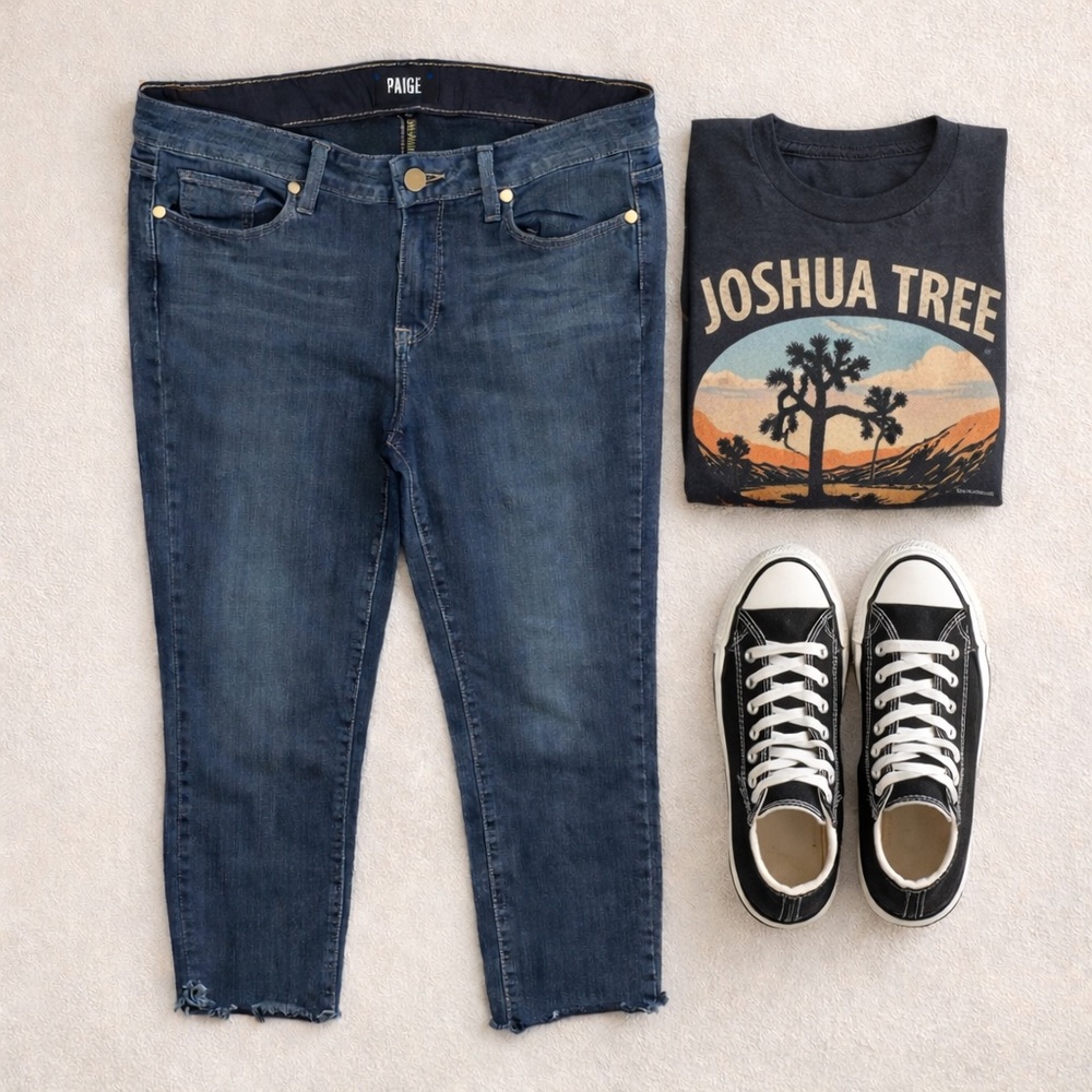 Paige Jeans Skyline Skinny Dark Wash Stretchy Size 31